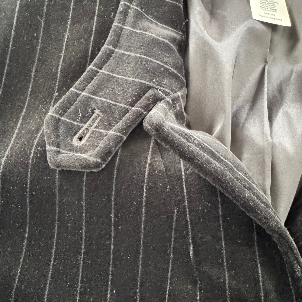 J.Crew Womens Black Pinstripe Velvet Blazer Jacket 3-Button Size 14 RN77388 - Picture 7 of 14
